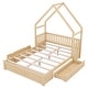 preview thumbnail 8 of 12, Wood Queen Size House Platform Bed