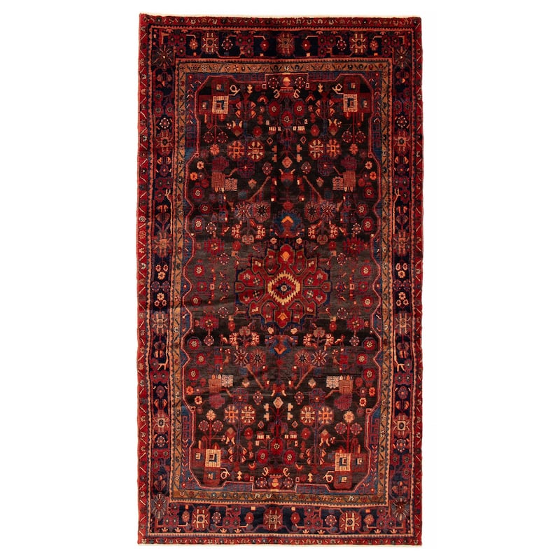 ECARPETGALLERY Hand-knotted Anadol Black Wool Rug - 5'5 x 10'0 - Black - 5'5 x 10'0