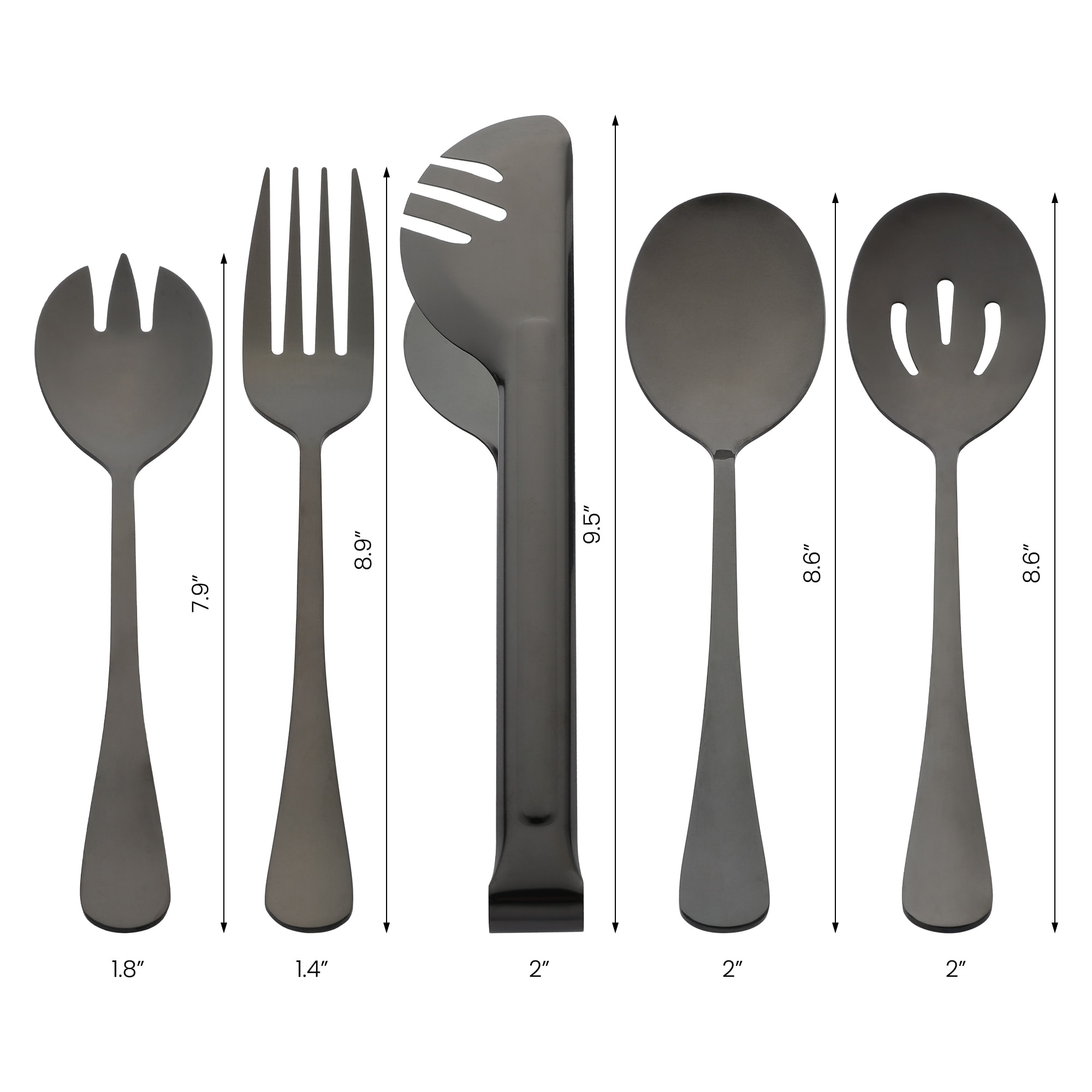 10 Pieces Silverware Set, Stainless Steel Flatware Cutlery Set with Spoons and Forks Set, Serving Utensils Set for Kitchen