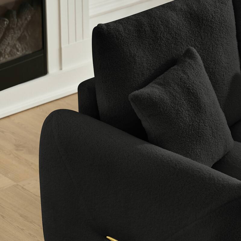 38.1 "Teddy Fabric Sofa, Modern Lounge Chair, Upholstered With A Pillow