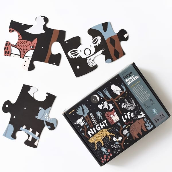 slide 2 of 5, Wee Gallery Floor Puzzle - Night Life