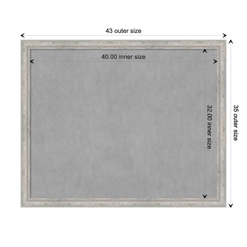 Amanti Art Angled Silver Framed Magnetic Board - Board Size 40x32