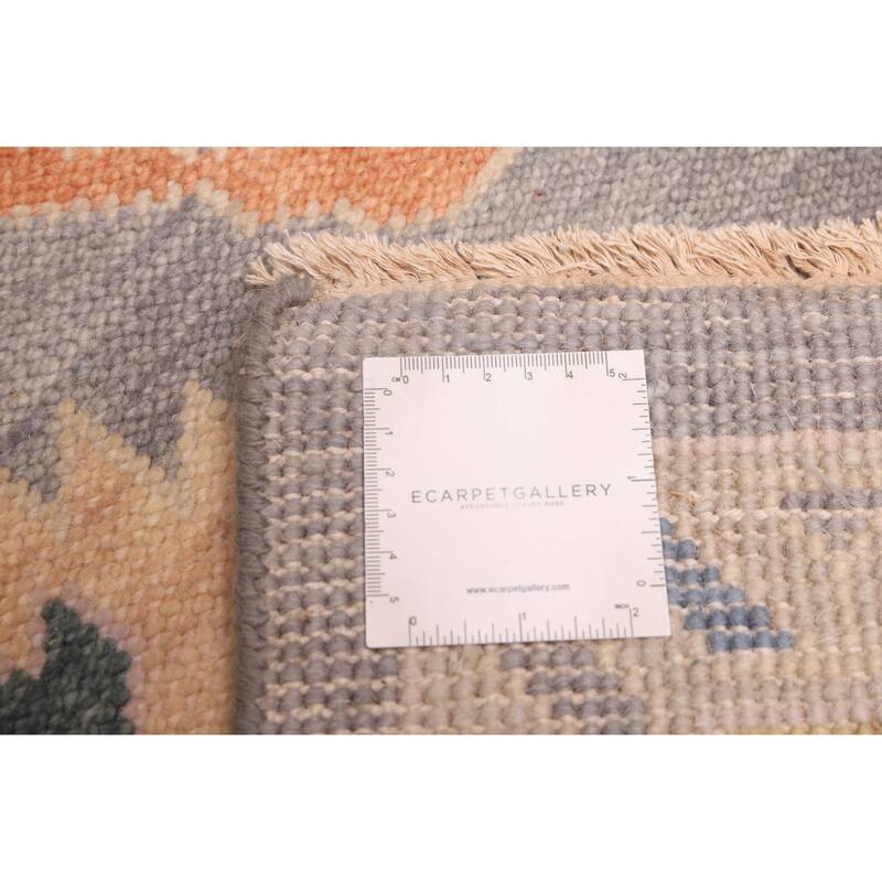 ECARPETGALLERY Hand-knotted Modern Oushak Dark Grey Wool Rug - 9'0 x 11'11