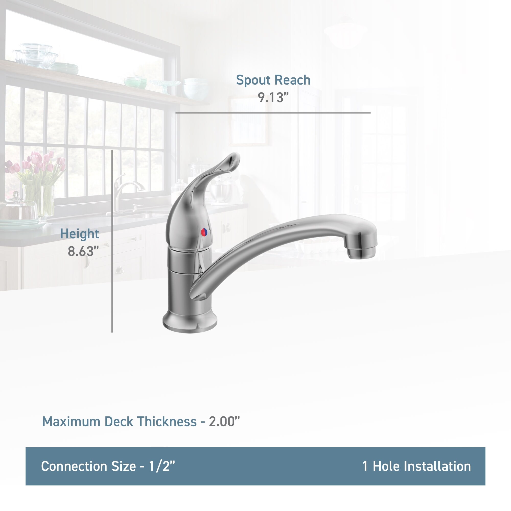 Shop Moen 7423 Chateau Single Handle Kitchen Faucet Chrome