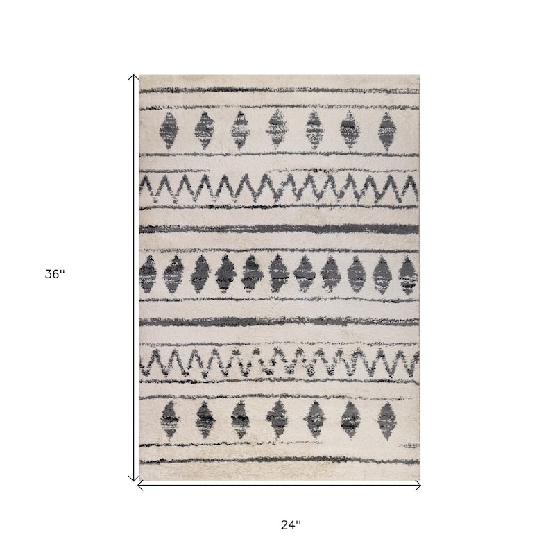 Geometric Stain Resistant Soft Area Rug