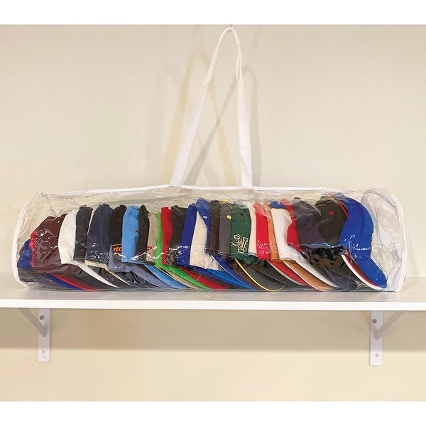 Evelots Giant Hat Storage Bag-30 Inch-Clear-Up to 100 Baseball/Trucker Cap-Set/2 - Set of 2