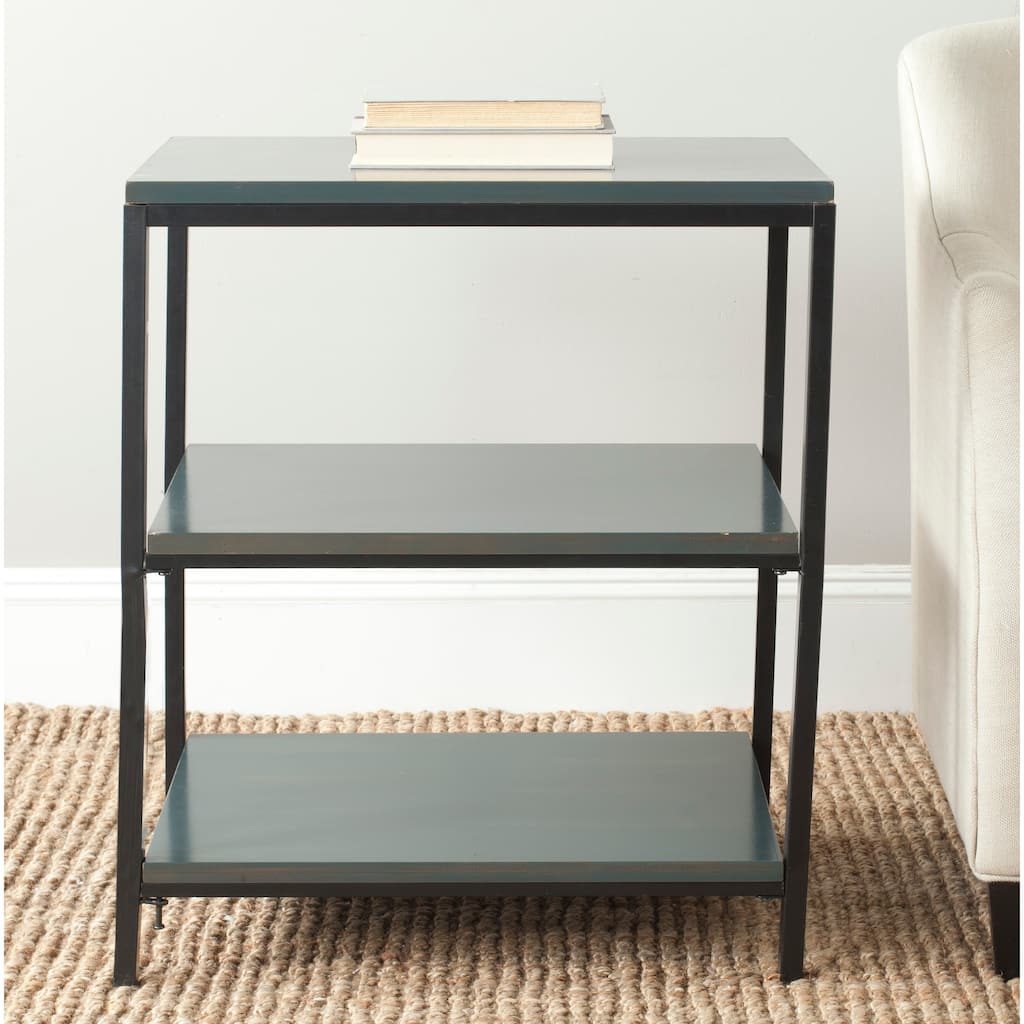 SAFAVIEH Zeke Dark Teal Shelf Unit - 24" x 18.1" x 28.1"