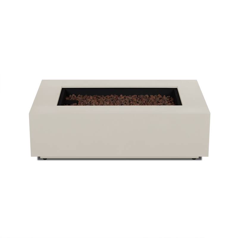 Aegean 50" Rectangle Gas Fire Table in Weathered Slate by Real Flame