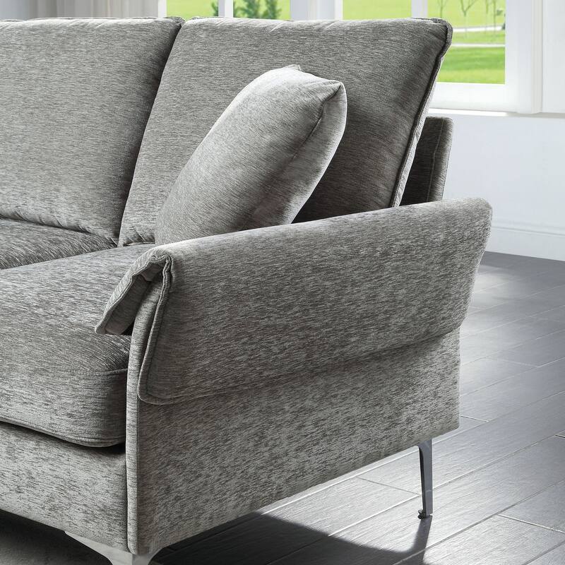 Harkon Contemporary Chenille Padded Sectional by Furniture of America