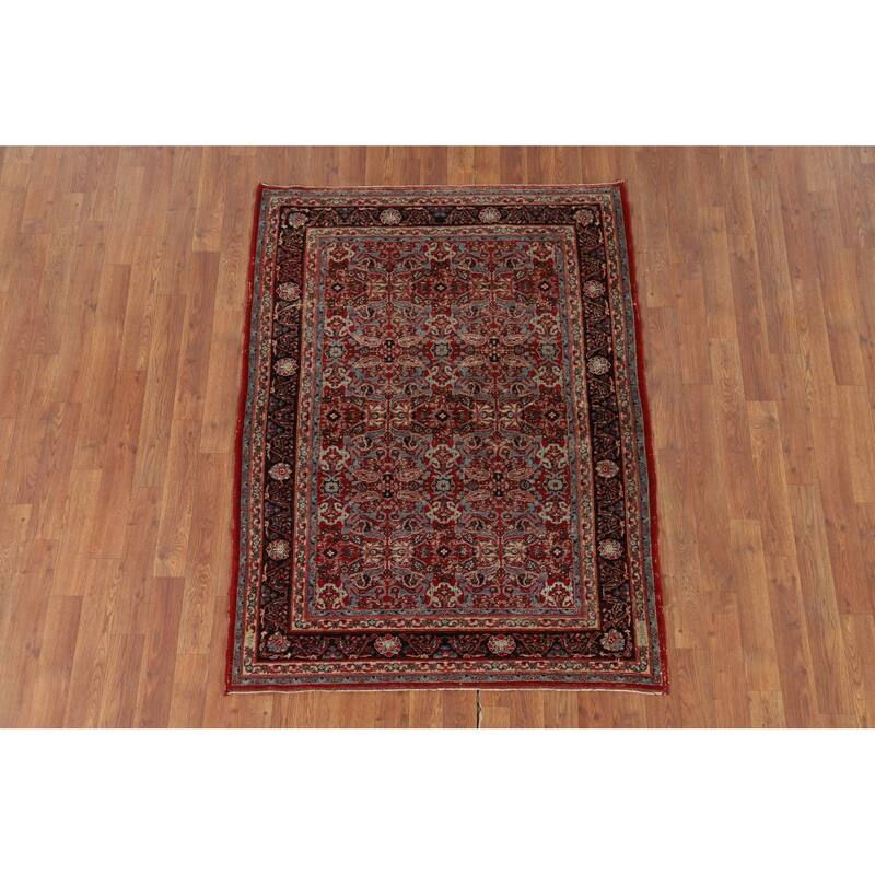 Vegetable Dye Senneh Accent Rug Handmade Wool Carpet - 3'4" x 5'0"