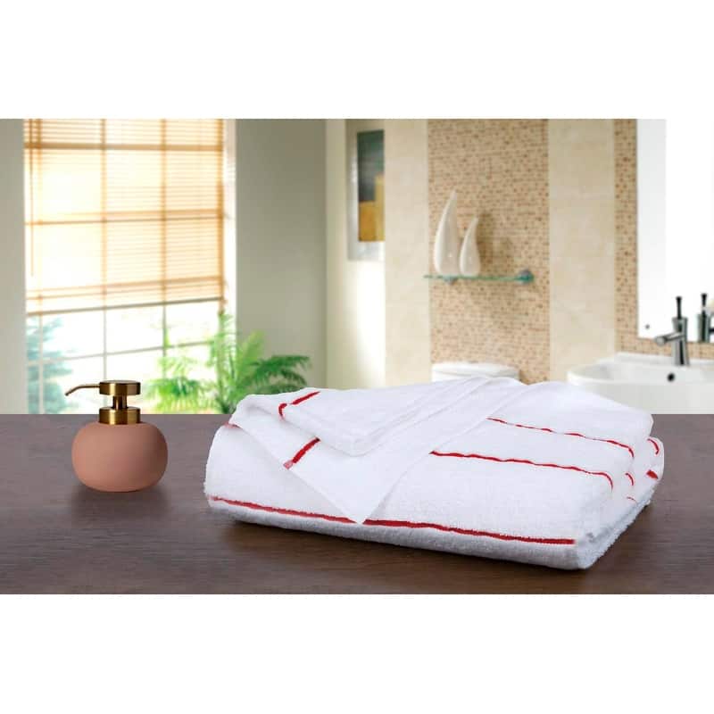 Pure Cotton Beach Towel Absorbent Cabana Striped by Ample Decor - 30" x 68"