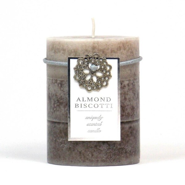 Modern Almond Biscotti Pillar Candle 3X4