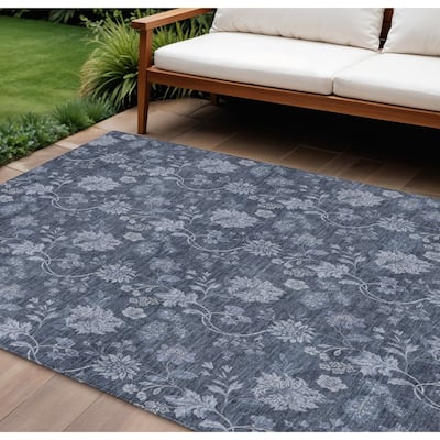 HomeRoots Floral Transitional Rectangle Outdoor Rug