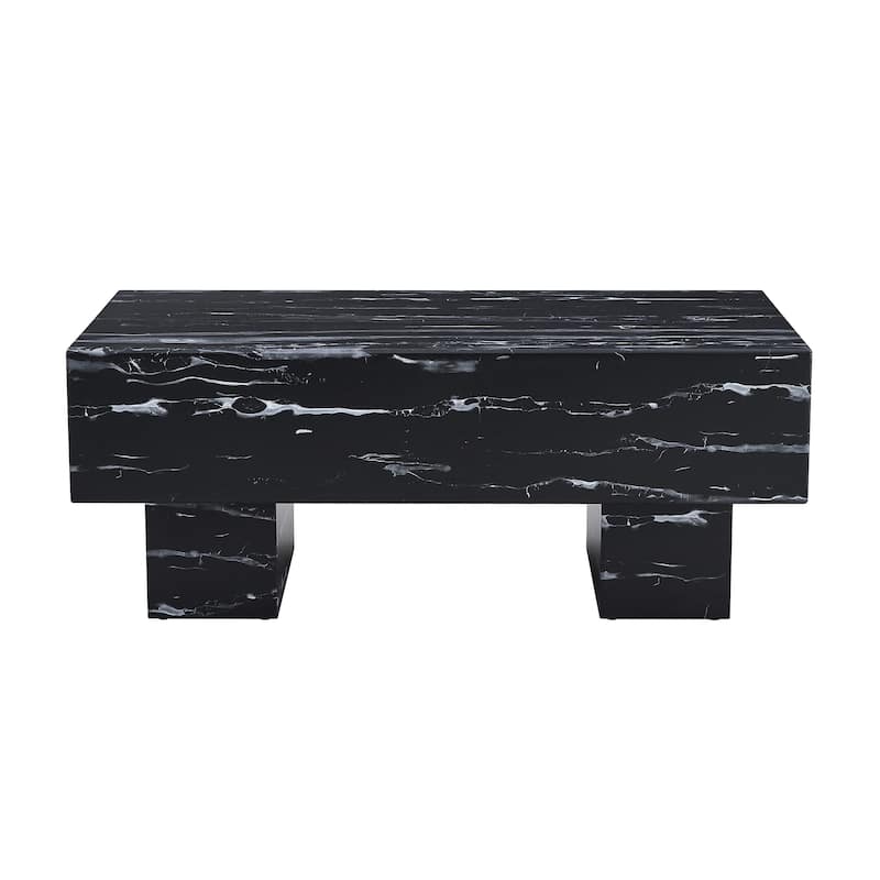Roomfitters Rectangular MDF Coffee Table, 43.3"x21.6"x17.2" Wood Finish, Stylish Accent for Living Room or Apartment