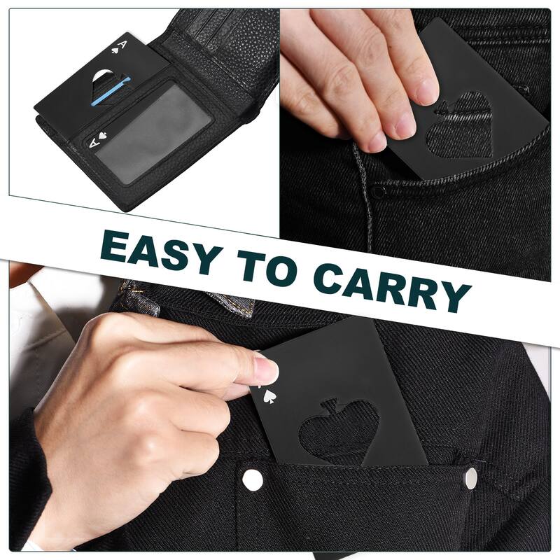 6Pcs Stainless Steel Ace of Spades Beer Bottle Opener - Black