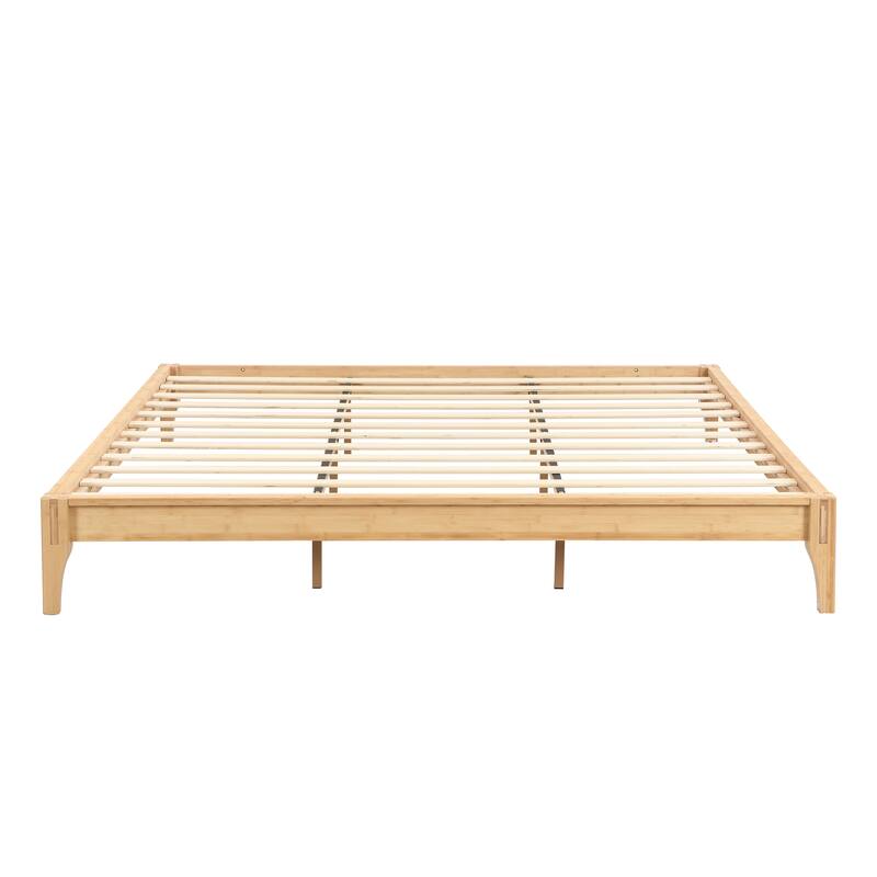 12 Inch Solid Dry Bamboo Wood Platform Bed Frame