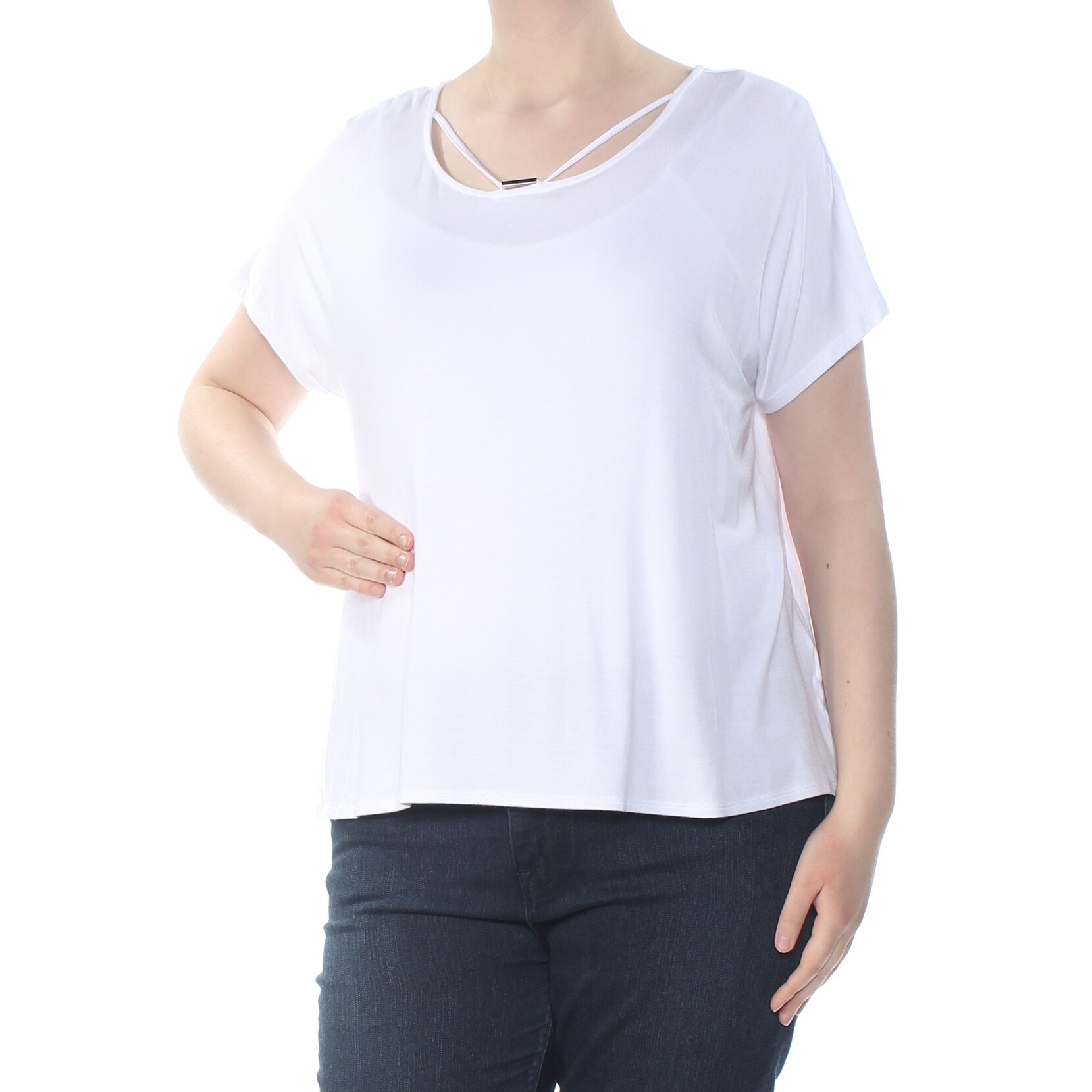 plus size white short sleeve shirt