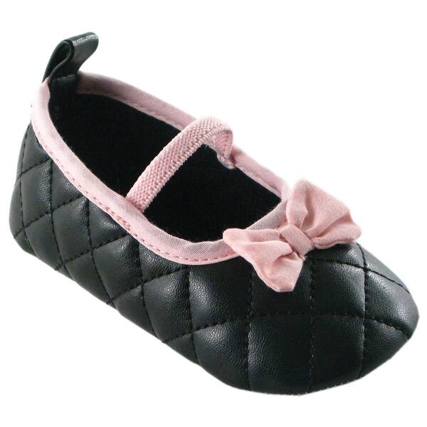 slide 1 of 1, Luvable Friends Baby Girl Crib Shoes, Black Mary Jane 12-18 Months - Black Mary Jane