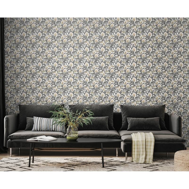 Hoopla Walls Chunky Flower Black and White Peel and Stick Wallpaper - N/A