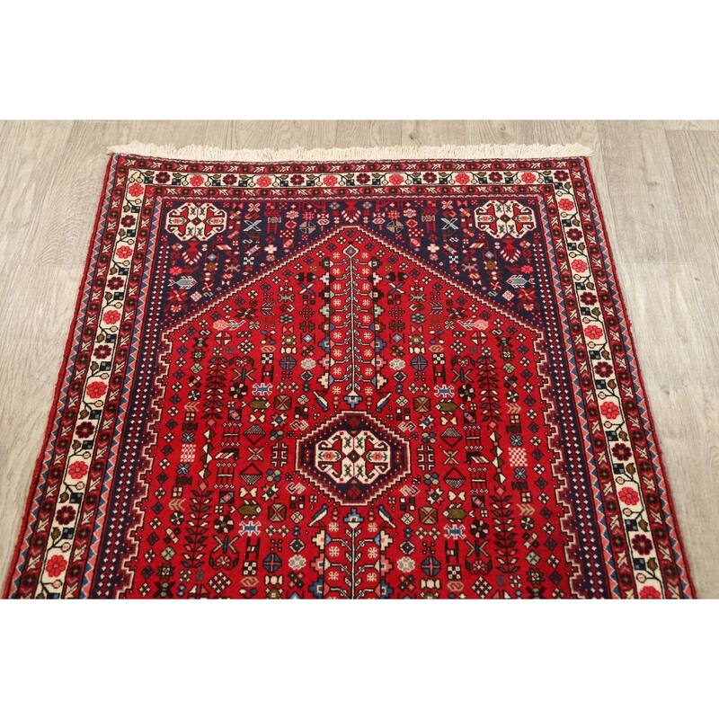 Vegetable Dye Tribal Abadeh Nafar Persian Area Rug Wool Handmade - 3'4" x 4'10"