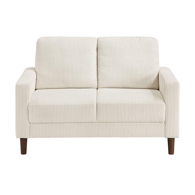 Caspian Corduroy 2-Piece Living Room Set - Wood Finish Exposed Feet