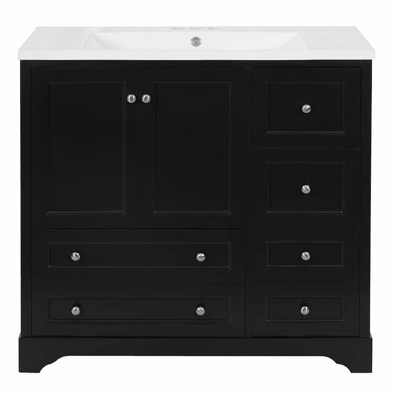 36-inch Bathroom Vanity with Sink, Solid Wood Freestanding Bathroom Vanities