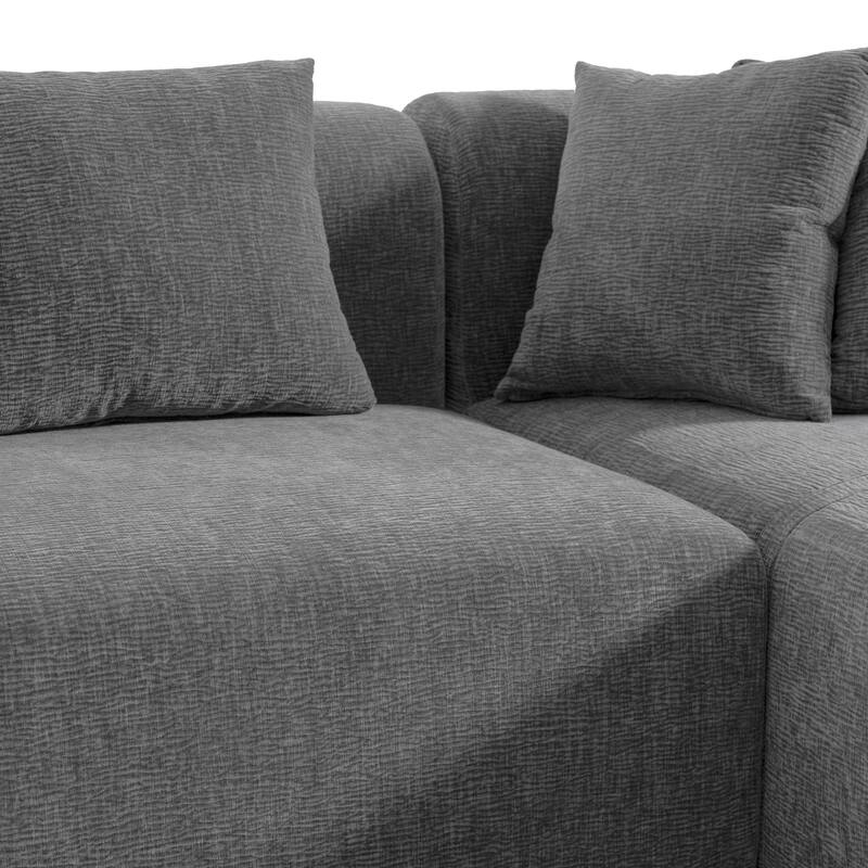 Christopher Knight Home - Mirod Stylish Curved Corner Sofa with Wide Stitching and Plush Cushions for Ultimate Relaxation