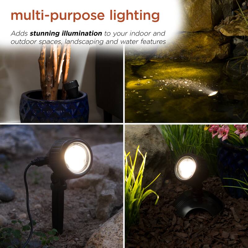 Warm White LED Lights with Stake, Transformer and Photocell (Set of 3)