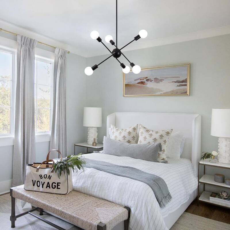 6-Light Sputnik Chandelier for Living Room Bedroom