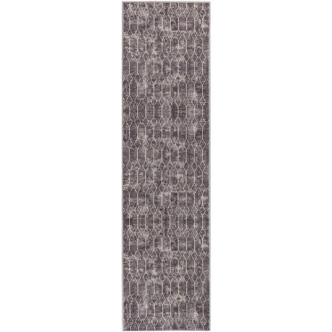 New Concept Washables Indoor only Geometric Machine Washable Area Rug - 2' x 6' - Mocha - Runner