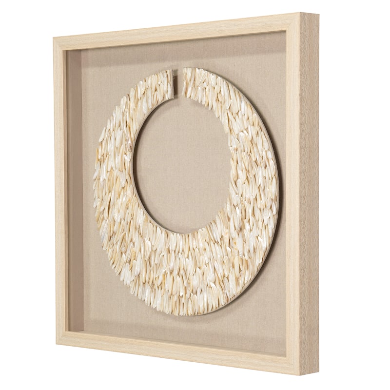 HUJI Capiz Shell Shadow Box Wall Decor for Bathroom Bedroom Office