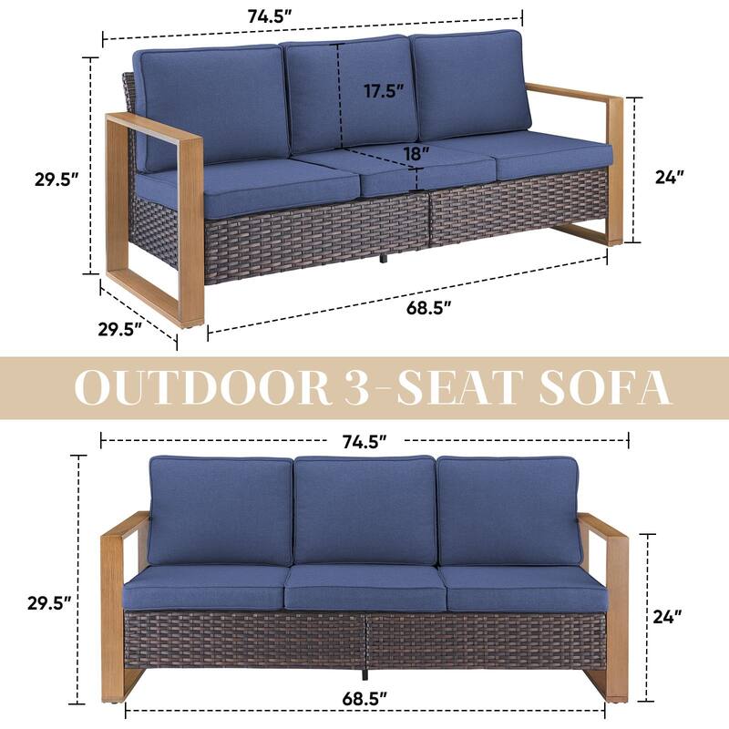 Gymojoy Outdoor Wicker Patio Furniture Sofa Set