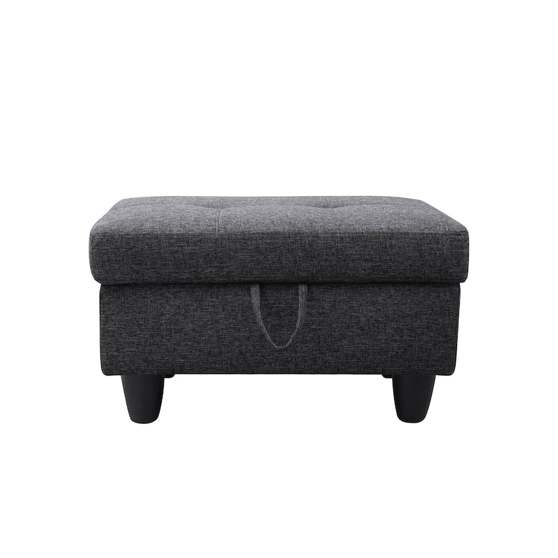Black Grey Linen Living Room Sofa Set