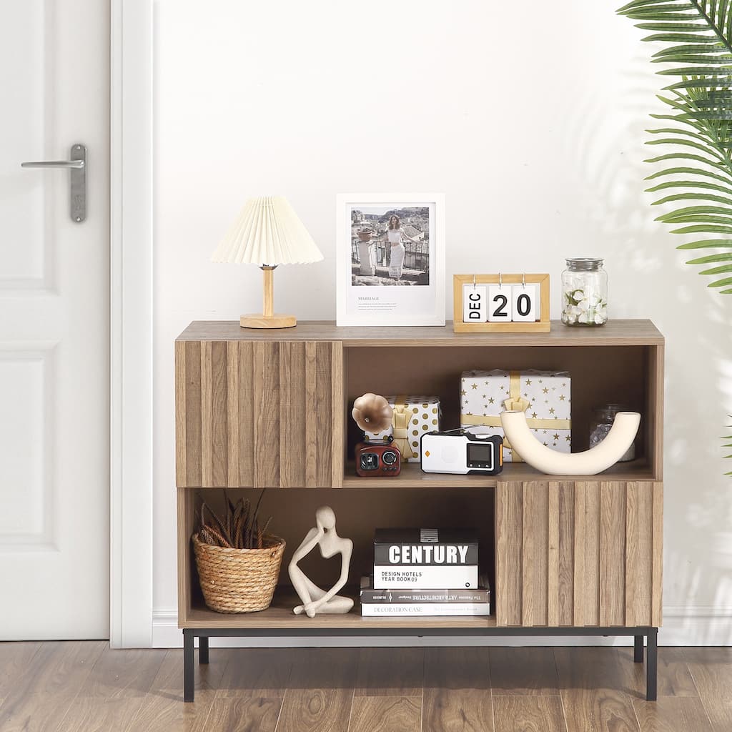 Entryway Table, Modern Farmhouse Buffet Storage Cabinet
