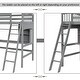 preview thumbnail 16 of 23, Space-Saving Bookcase Bed Twin Size Loft Bed with Built-in Desk, Storage Shelves, Convertible Ladder and Safety Guardrails