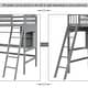 preview thumbnail 39 of 38, Twin size Loft Bed with Storage Shelves, Desk and Ladder, White