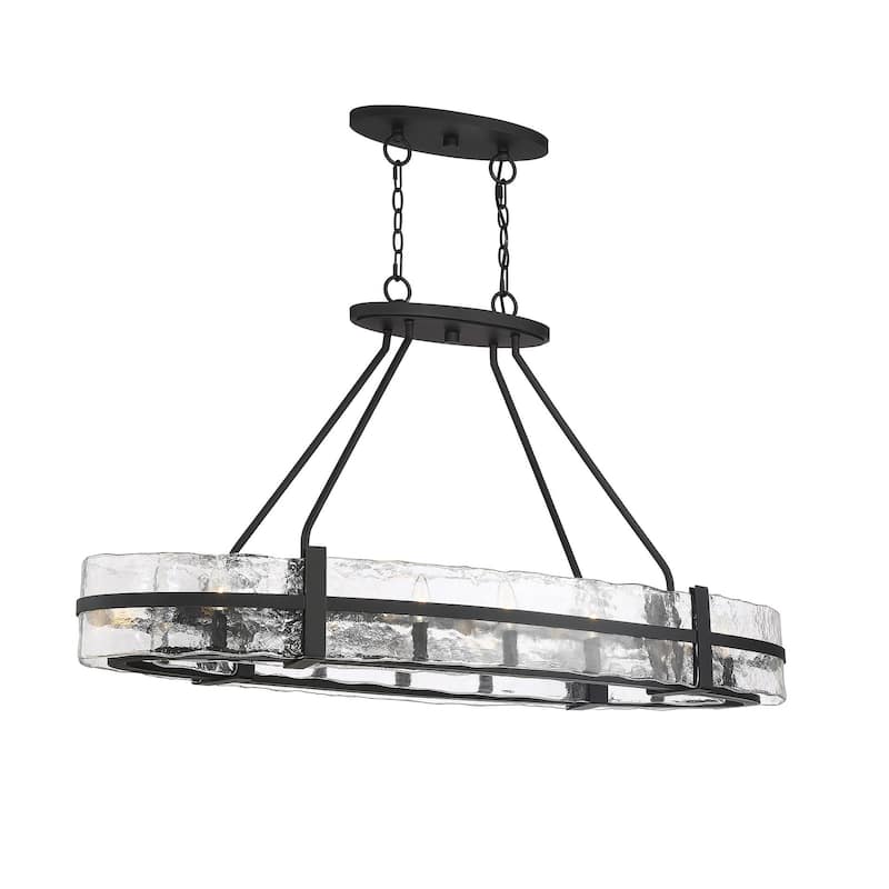 Hudson 10-Light Oval Chandelier in Matte Black