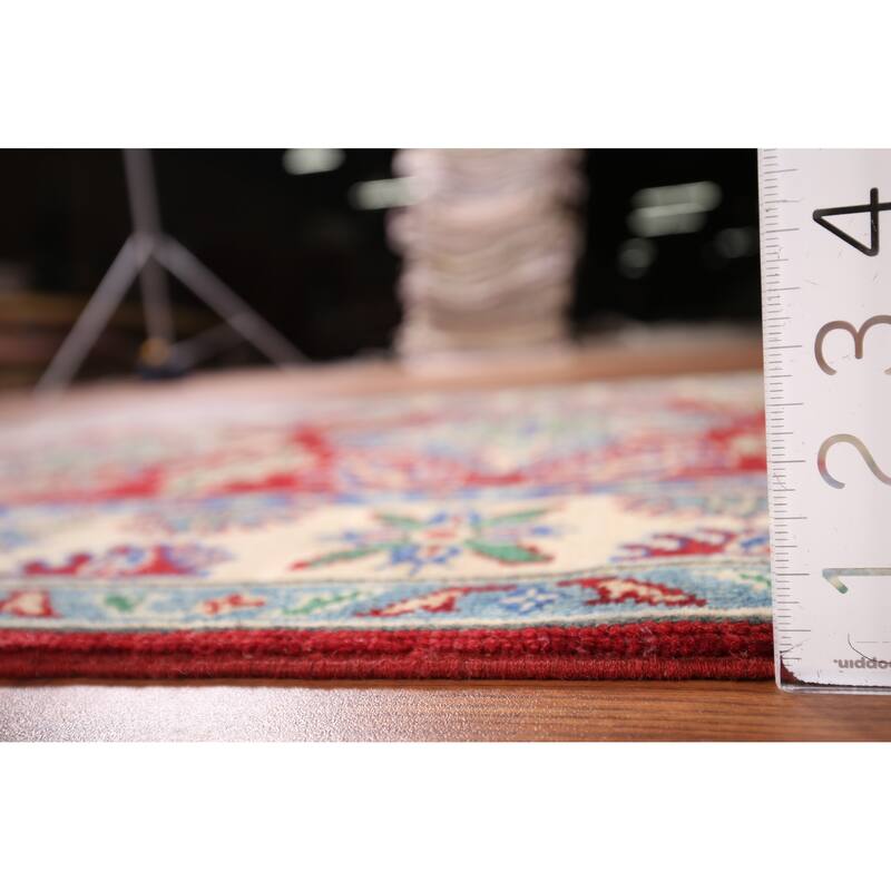 Kazak Foyer Rug Hand-Knotted Traditional Red Wool Carpet - 3'2" x 5'3"