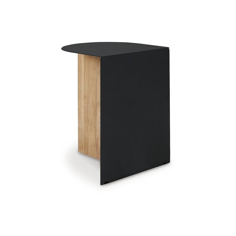 Signature Design by Ashley Ladgate Black/Natural Accent Table - 16"W x 16"D x 22"H