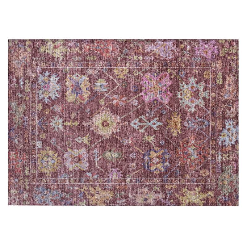 Machine Washable Indoor/ Outdoor Boho Traditional Chantille Rug