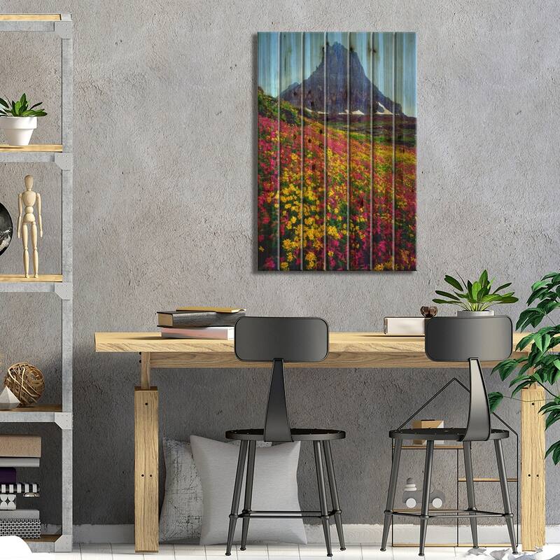 Summer Landscape, Glacier National Park, Montana, USA Print On Wood by Christopher Talbot Frank - Multi-Color