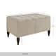 CraftPorch 2 Piece Bedroom Set in Transitional Linen Button Tufted Upholstered Bed