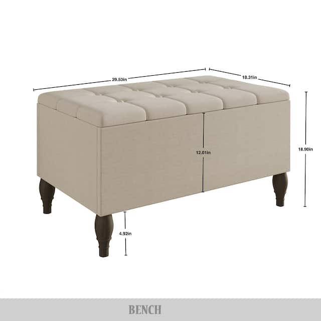 CraftPorch 2 Piece Bedroom Set in Transitional Linen Button Tufted Upholstered Bed