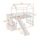 preview thumbnail 6 of 16, Twin Size Loft Bed with 2 Drawers and Slide, House Bed with Slide, White
