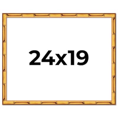 24x19 Frame Gold Bamboo Picture Frame Modern Photo Frame Includes UV Acrylic Shatter Guard Front Acid Free Foam Backing Board