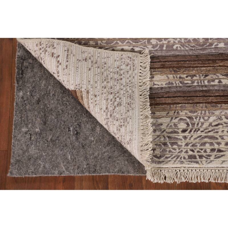 Modern Indian Accent Rug Handmade Abstract Wool Carpet - 2'8"x 5'0"