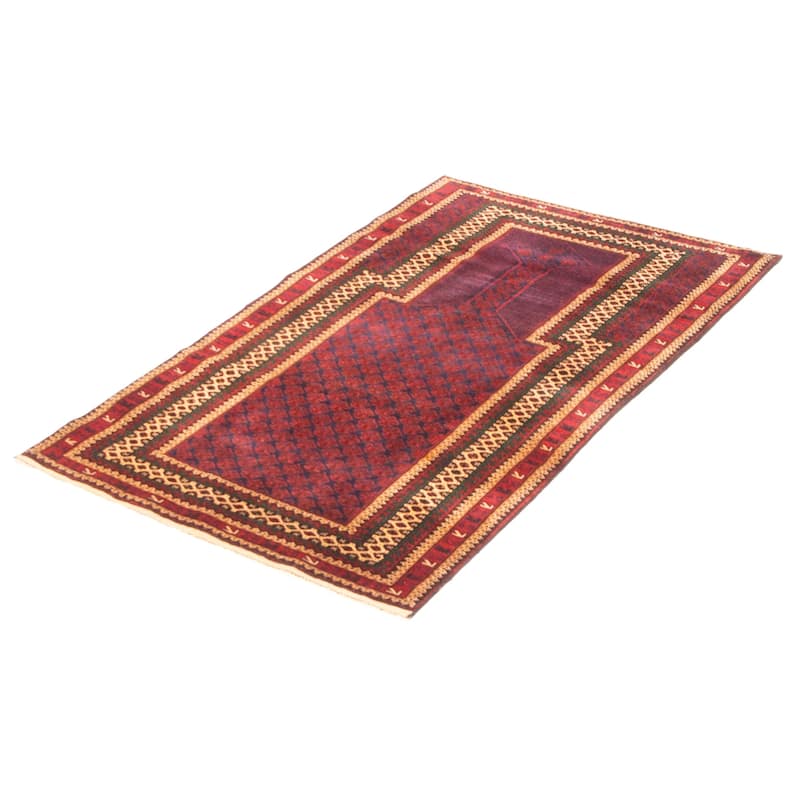 Teimani Burgundy Rug 2'9" x 4'6" - 2'9 x 4'6