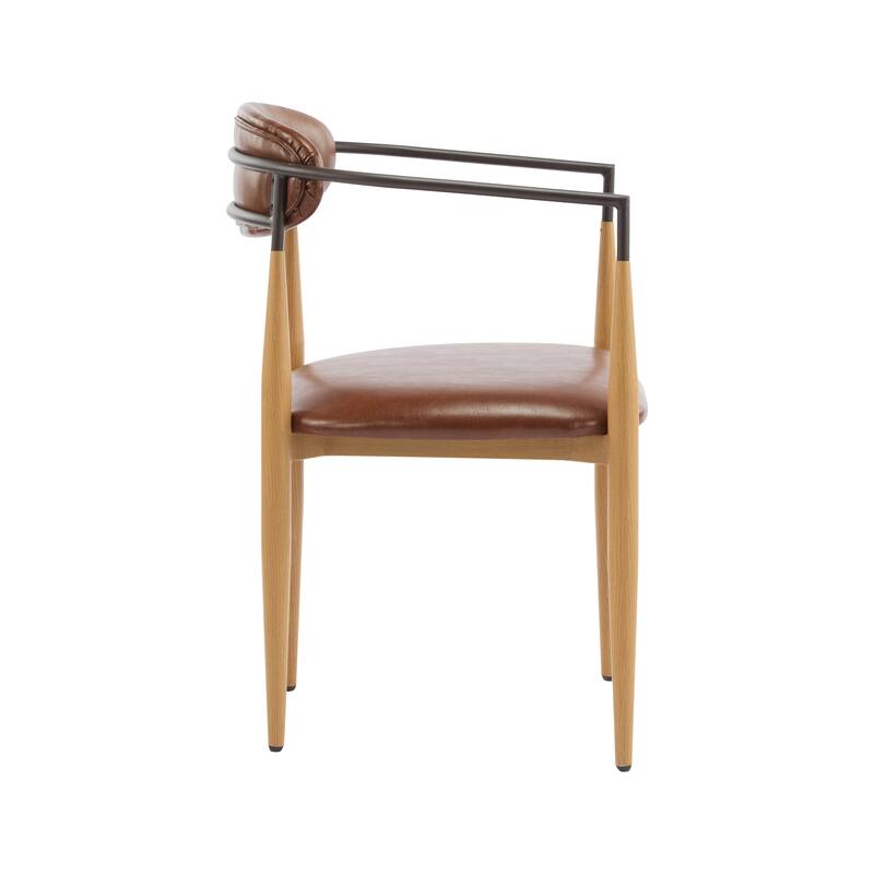 Modern Industrial Elmore Upholstered Dining Chairs (Set of 2) with Iron Frame by Christopher Knight Home
