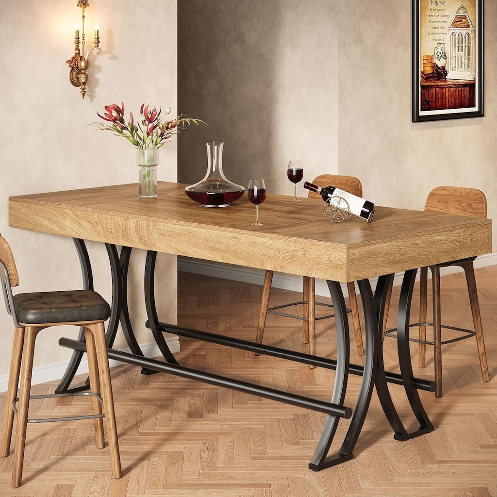 63" Industrial Bar Height Table for Drinking & Dining