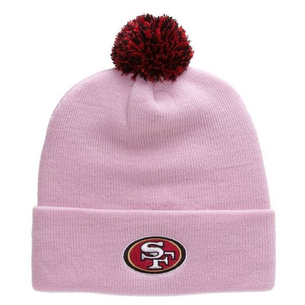 Shop San Francisco 49ers Beanie With Pom Pink Overstock 16949327